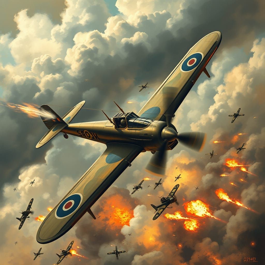 Surreal WWI Dogfight Scene with Sopwith Camel in Futuristic ...