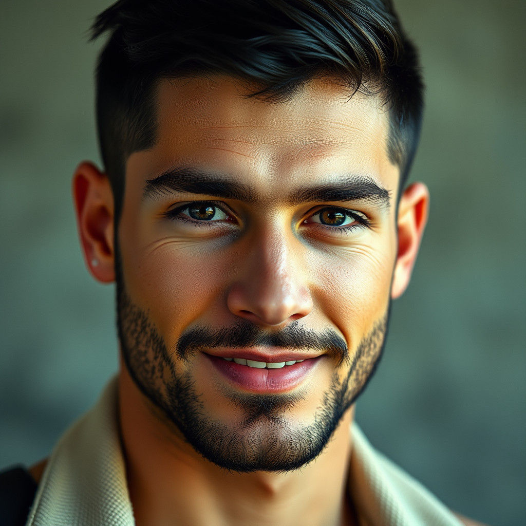 Handsome Italian Man with Piercing Eyes: Cinematic Portrait