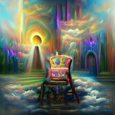Heaven's Empty Throne in Surreal Renaissance Style