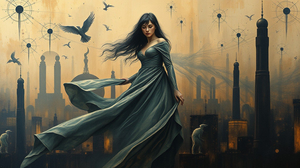 Surreal Dystopian Art Deco Impasto Heavy Metal Cover