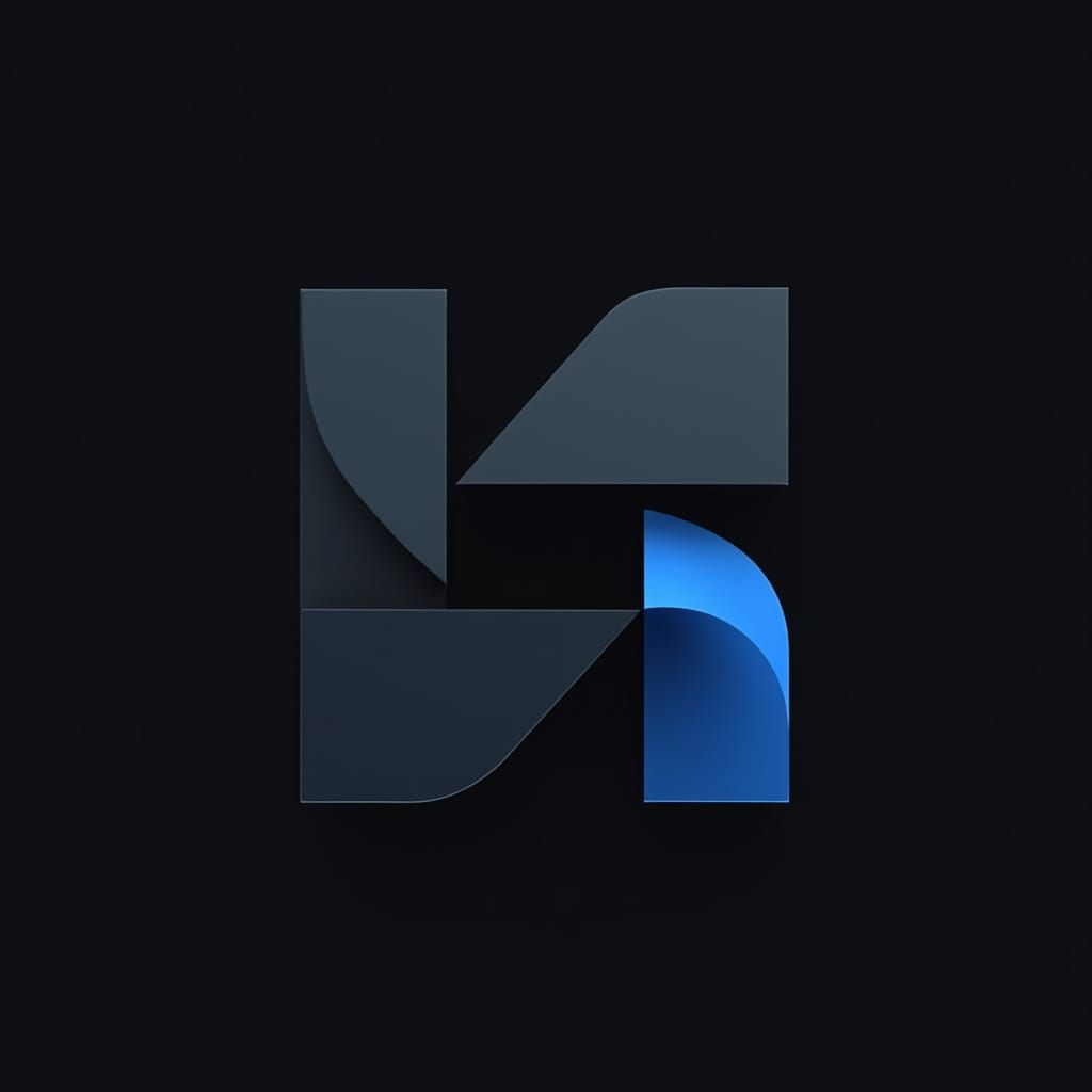 Modern Tech Wordmark in Matte Black and Blue Gradient