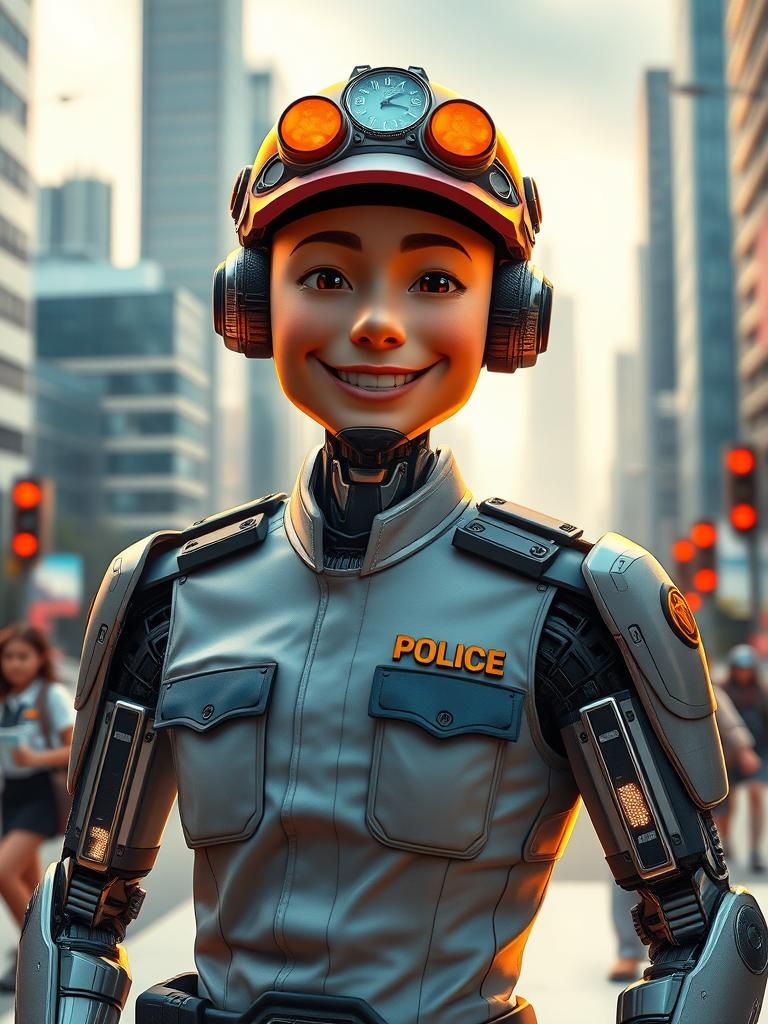 cyborg traffic policeman