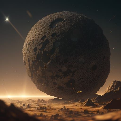 Cosmic Outpost in Golden Hour