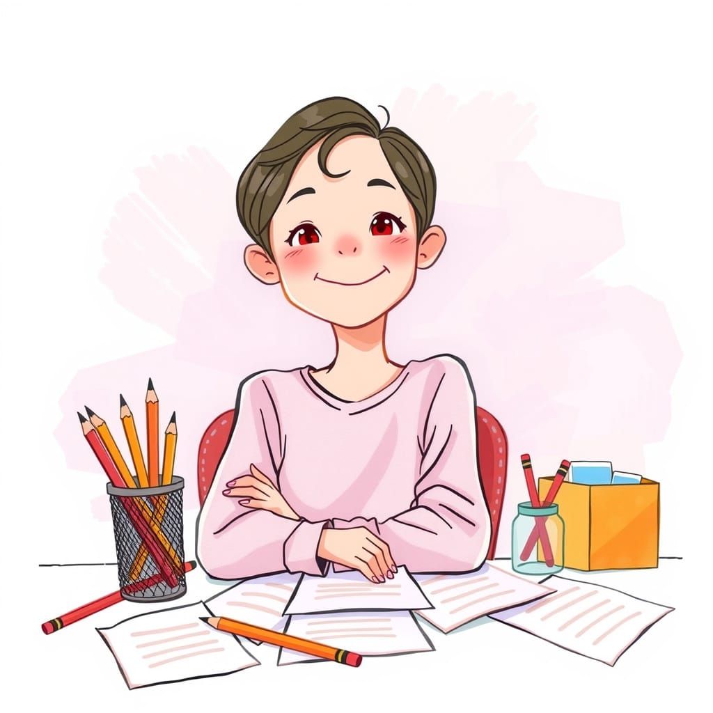 Dreamy Artist at Work in Pastel Colors