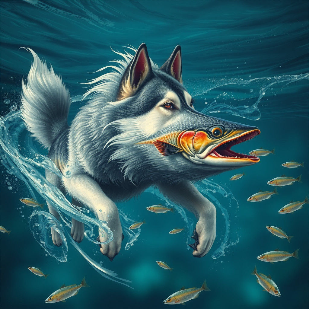 Majestic Salmon-Malamute Hybrid Glides Through Icy Atlantic ...