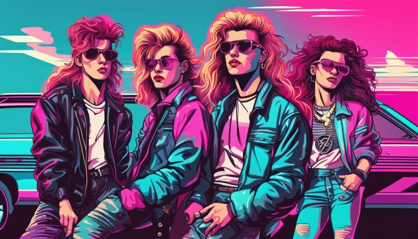 Teenage Rockers Hangout: 80s Mall Parking Lot Scene