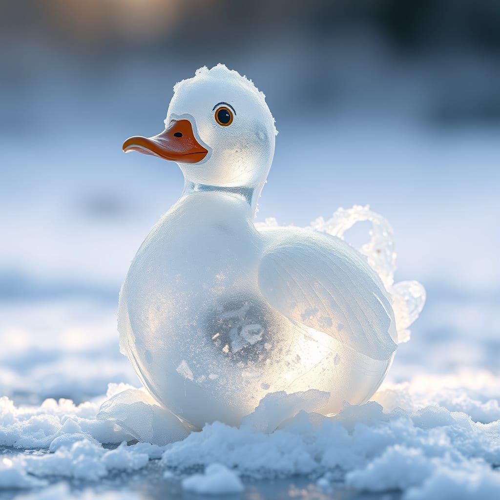 Icy Duck Sculpture