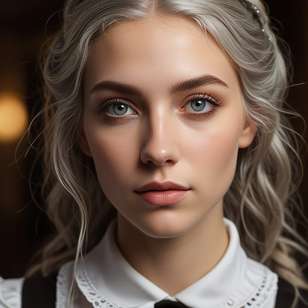 Award-Winning Portrait of a Young Woman in a French Maid Out...