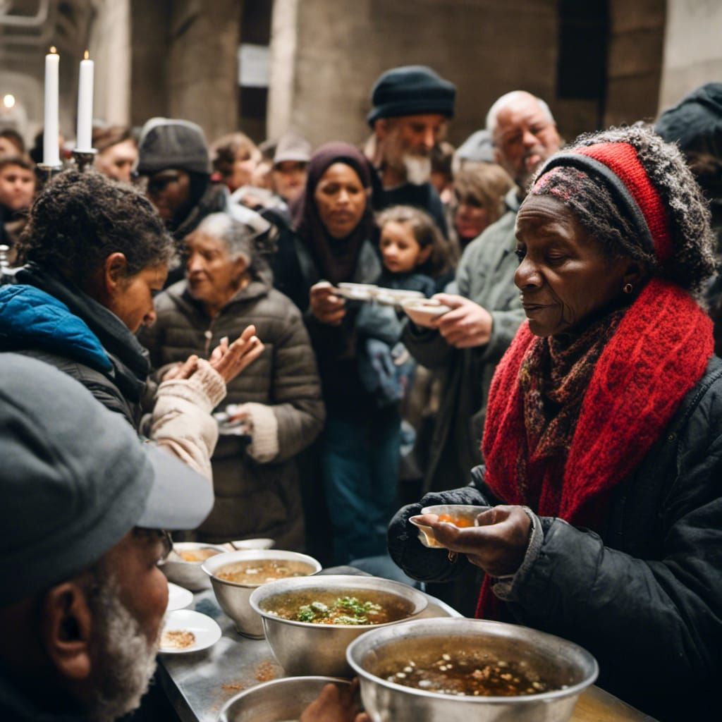Homeless Woman Receives Communion: Strong Expression