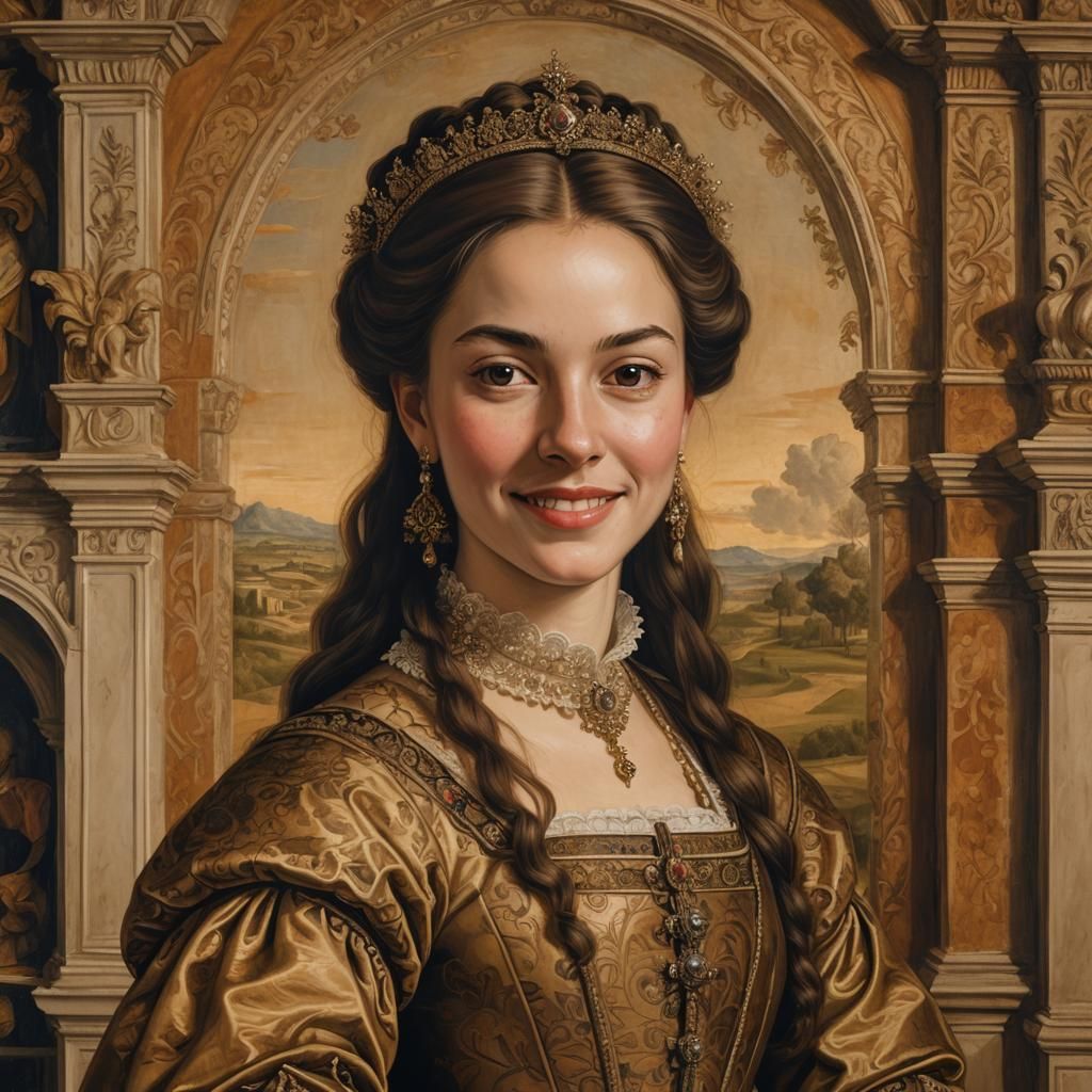 Renaissance Portrait of a Young Queen in Spanish Attire