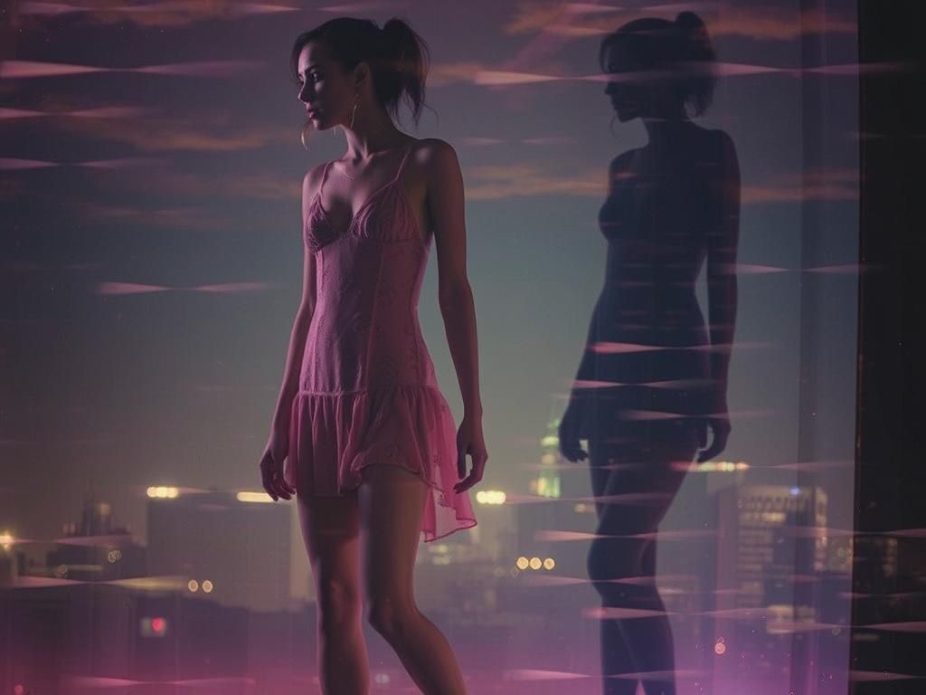 Ektachrome Film Photo of Dancer in Cityscape