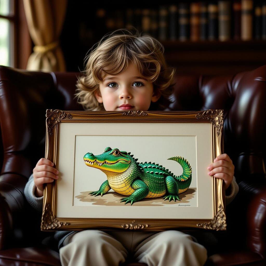 Child Embraces Imagination in Luxurious Room