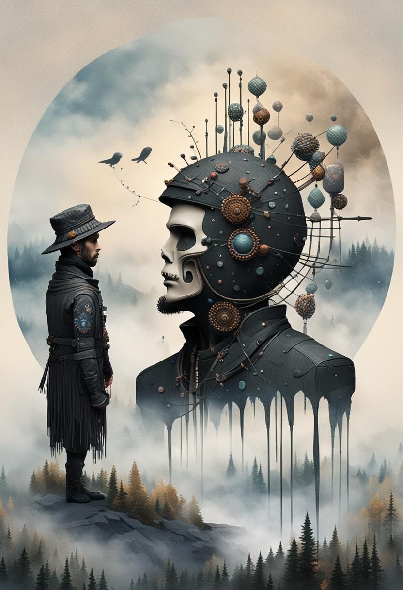 Misty Forest Guardian in Futuristic Garb