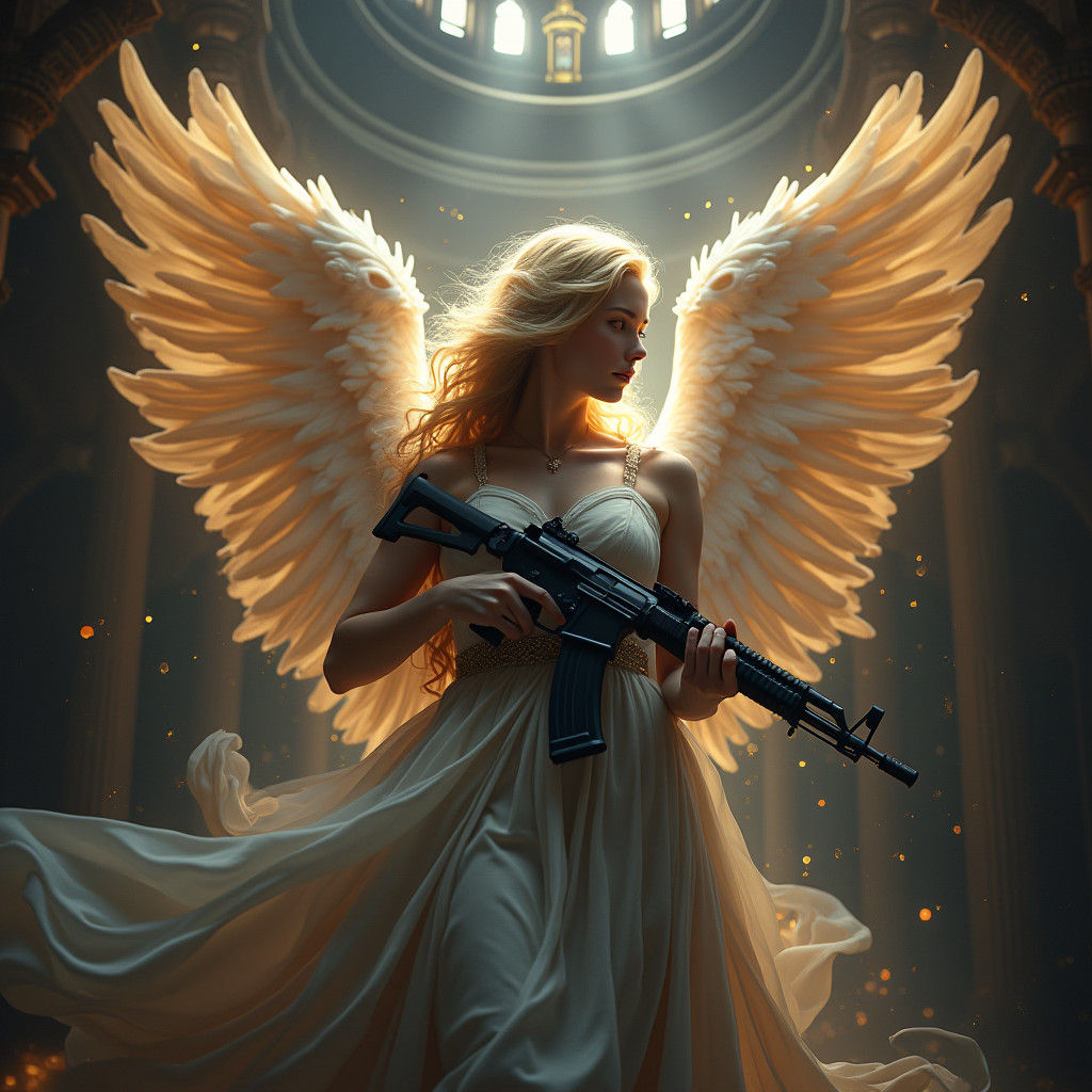 Blessed Warrior in a Heavenly Realm of War