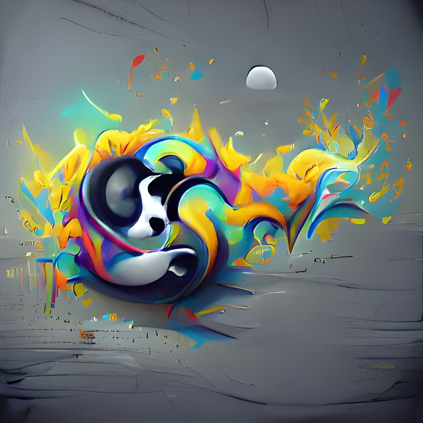 Yin Yang Graffiti Art in 8K Resolution
