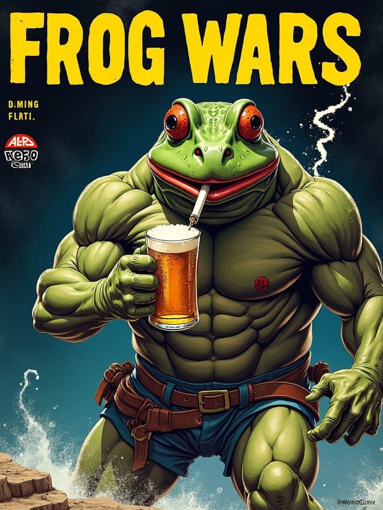 Frog Wars: Classic Comic Book Cover Art