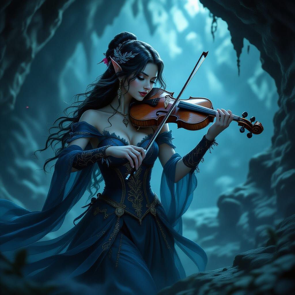 Dark Fairy's Violin Melody in Misty Cave