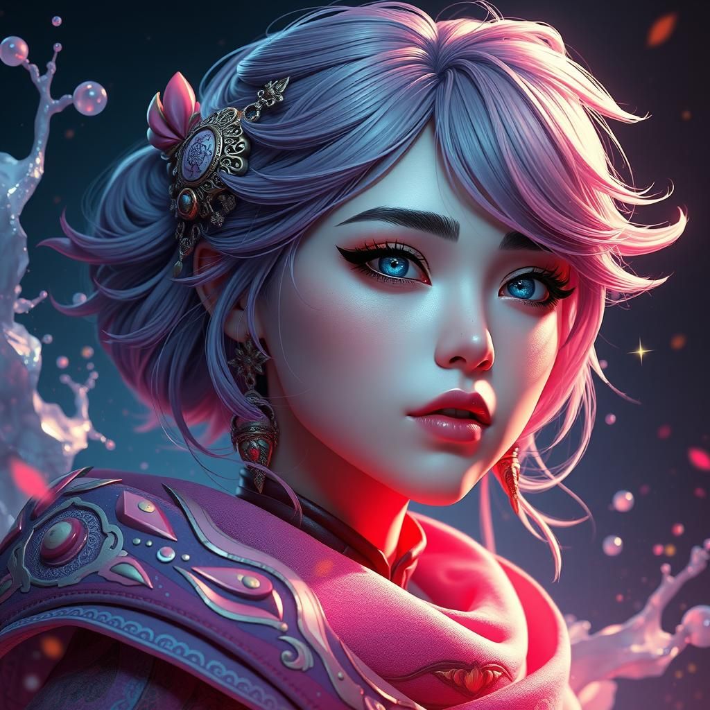 Industrial Intelligence Creates Beautiful Girl: Digital Art