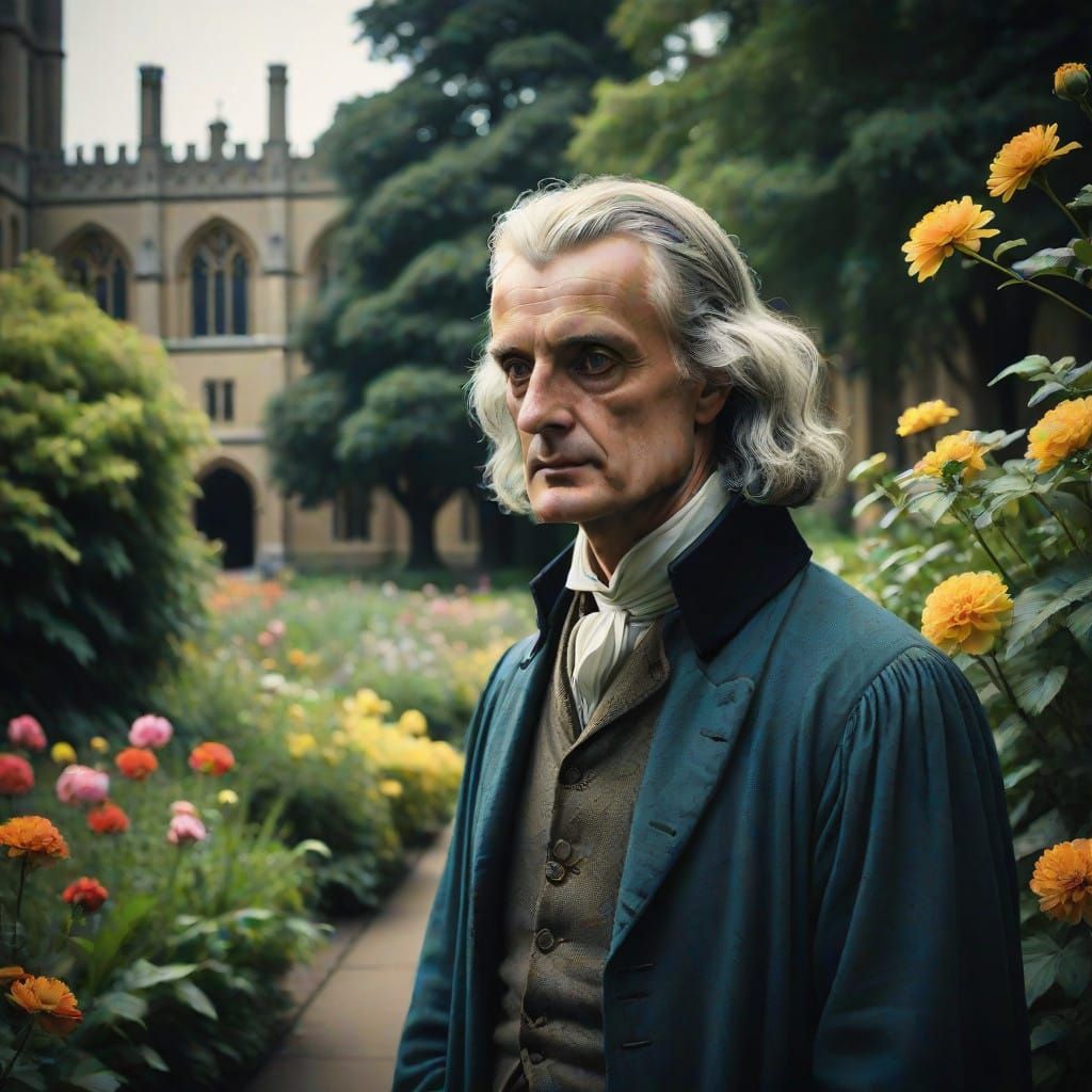 17th Century Scholar Strolls Cambridge Gardens