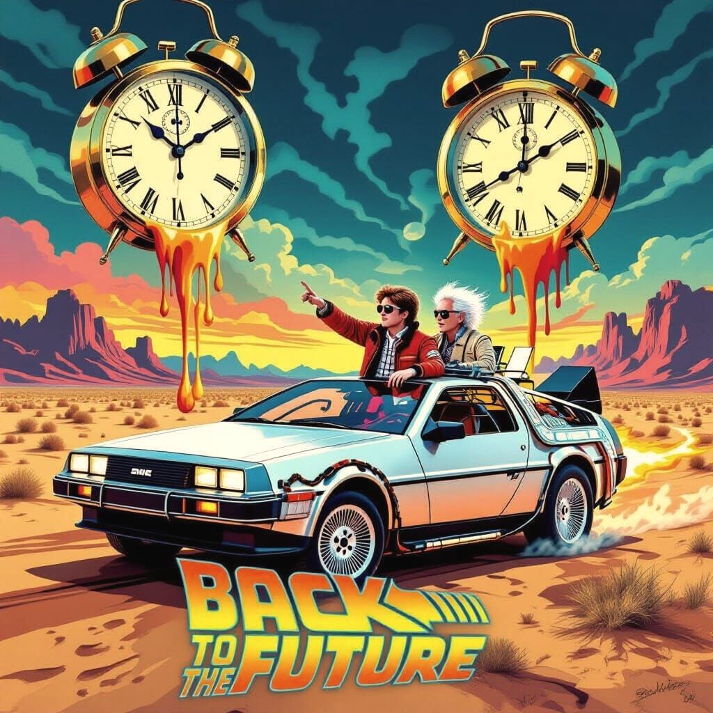 Back to the Future Movie Poster in Dali Style
