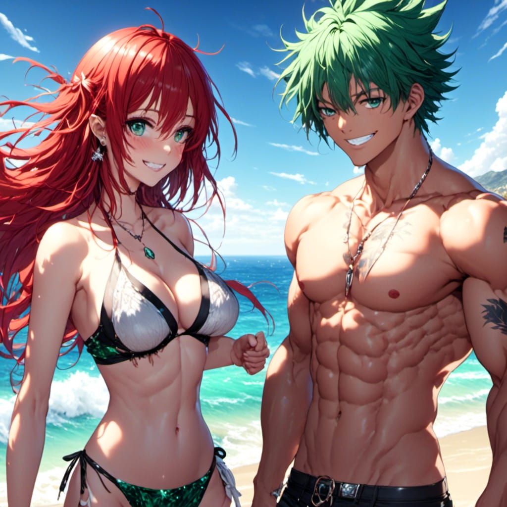 Anime Couple Enjoying Beach Together in 4K