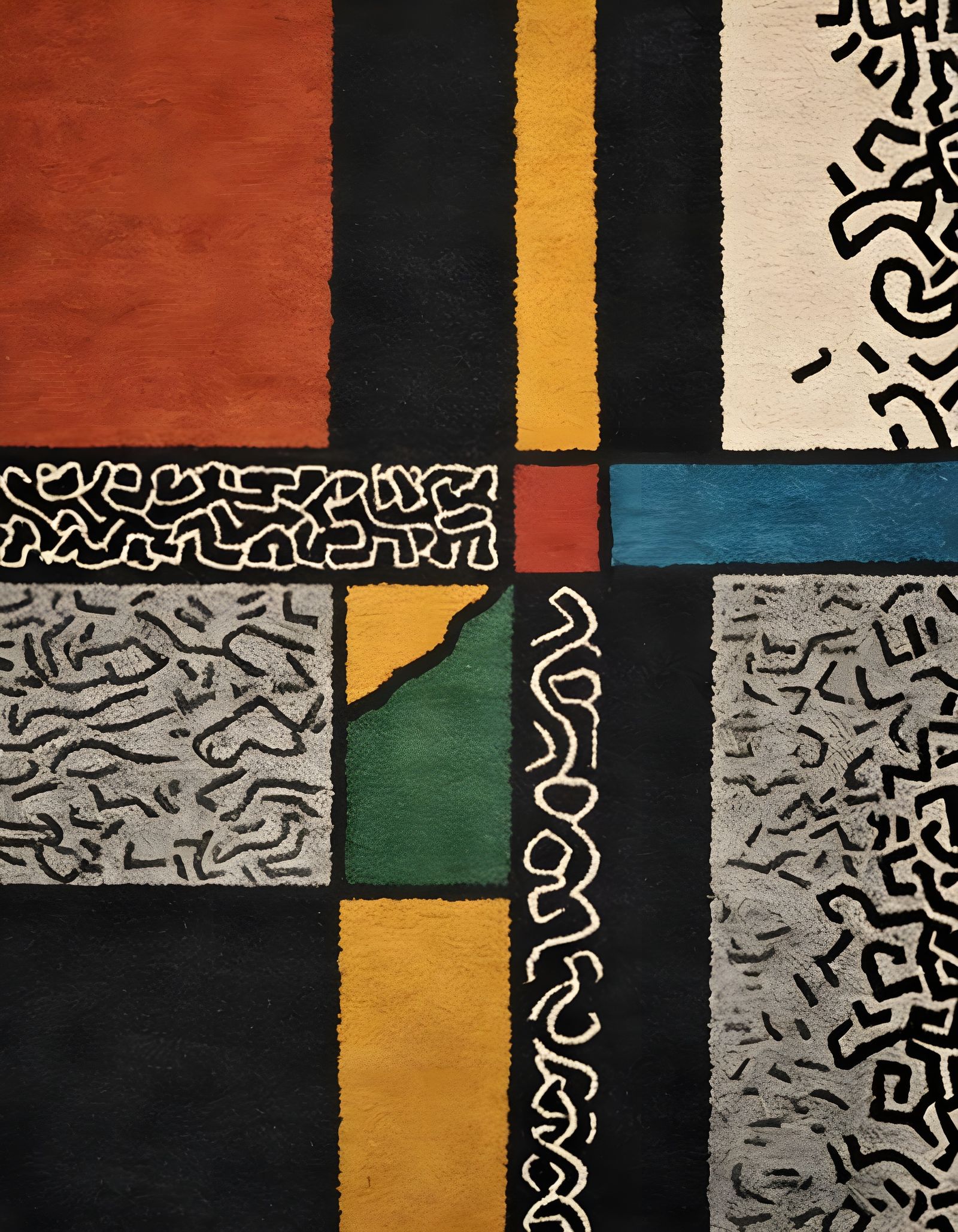 Contemporary Rug with Persian Pattern and Haring Border