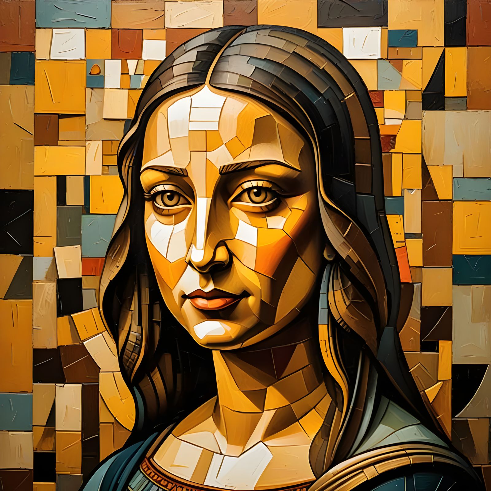 The Mona Lisa cubic art style