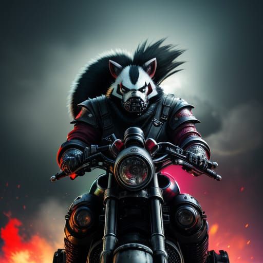 Gang Leader Skunk Pokemon in Urban Punk Style