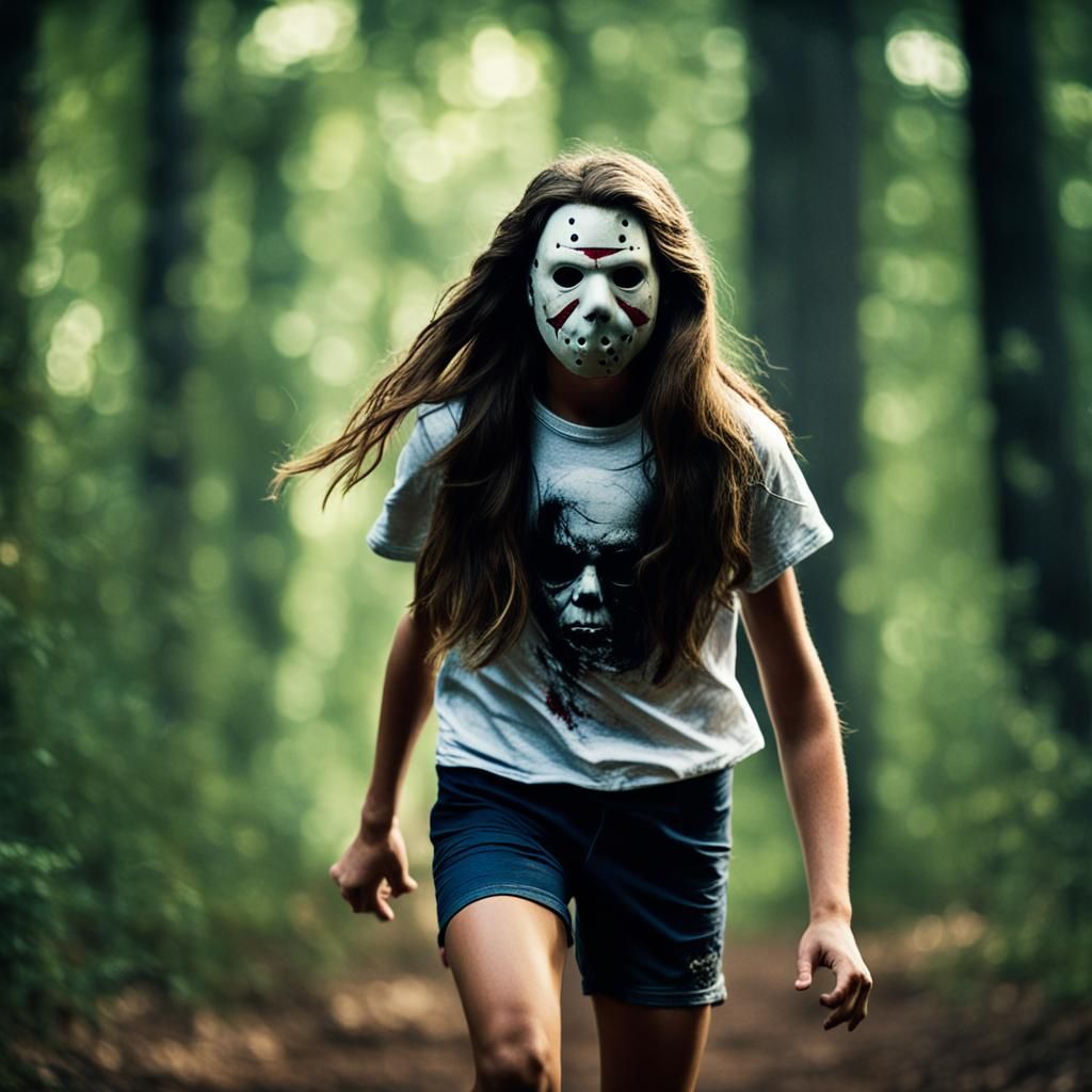 Teenage Girl Chased in Woods: Professional Photography