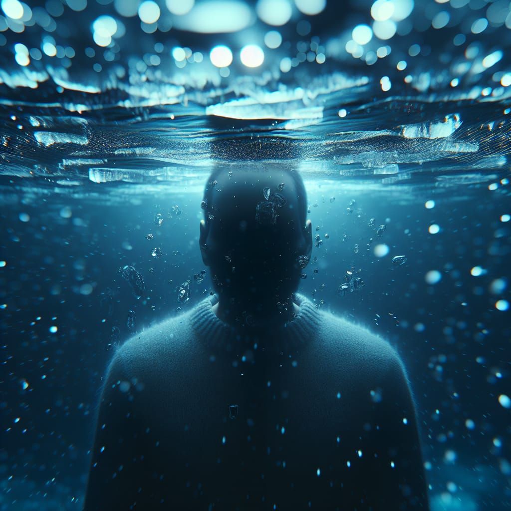 Thalassophobia: Man Submerged Under Frozen Ocean Ice