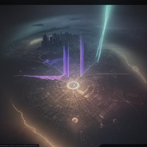 Sinister Australian City Map in Astral Holographic Style