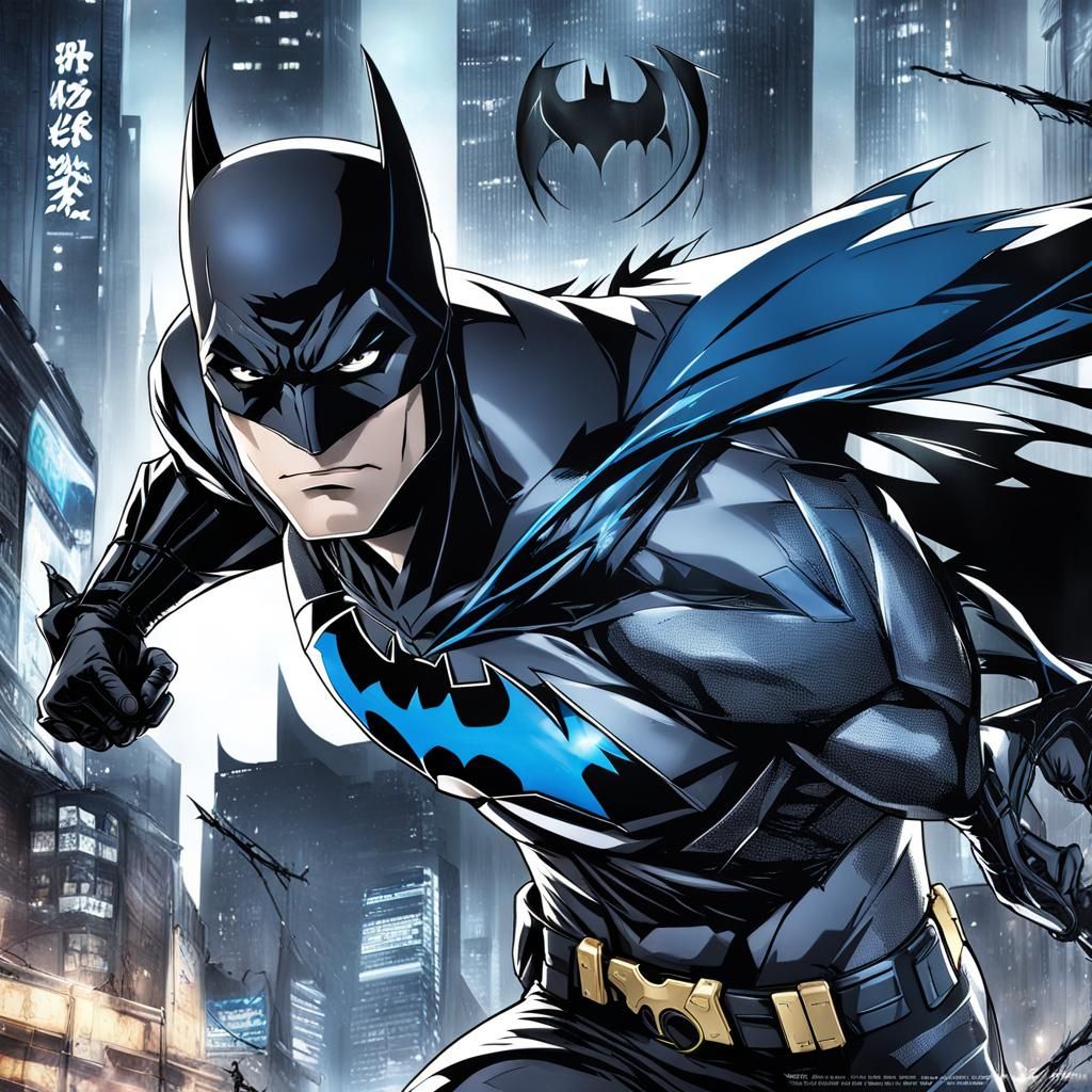 Batman and Nightwing Anime Style Movie Poster