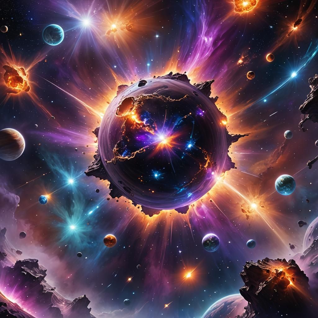 Glowing Star in Swirling Nebula: Fantasy Concept Art