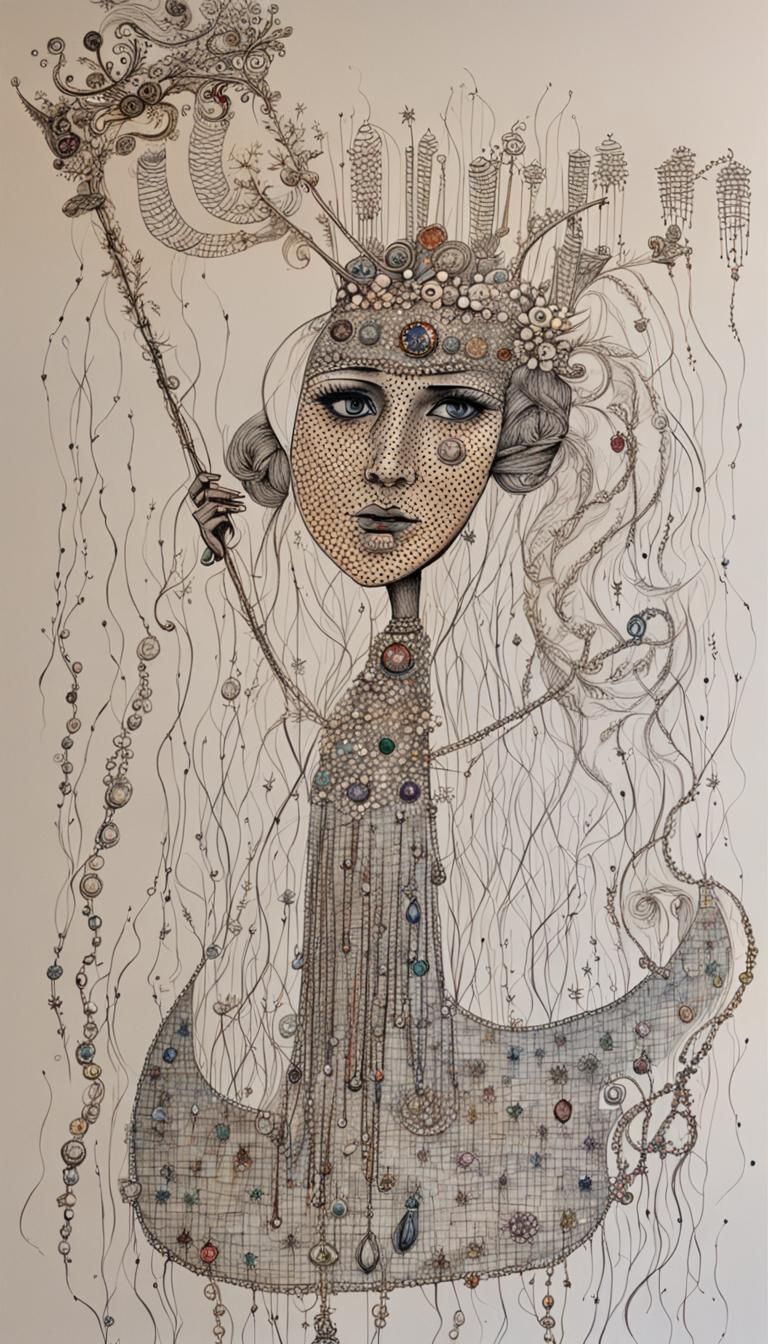 Stick Figure Transforms into Jeweled Queen