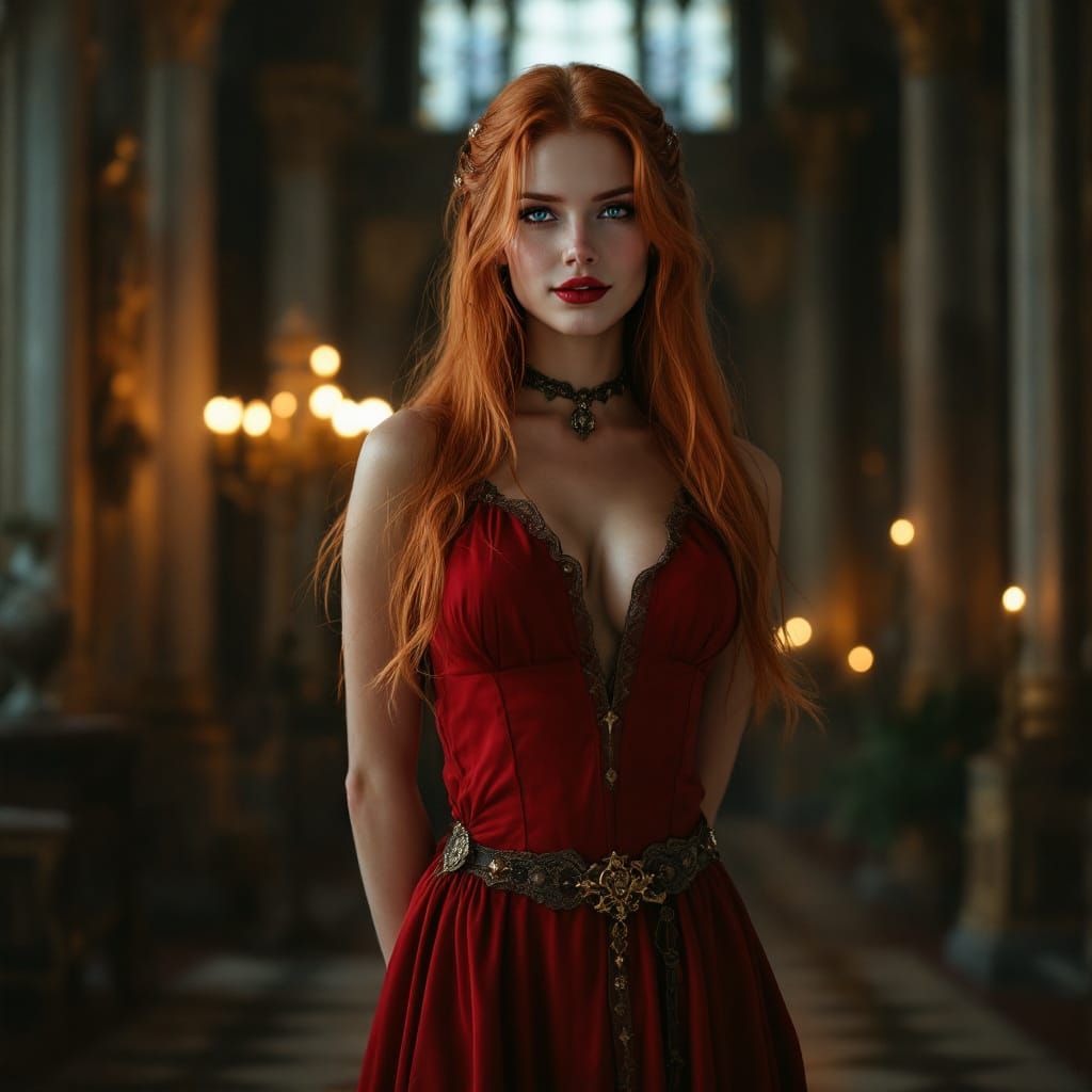 Vampire Supermodel in Art Nouveau Palace