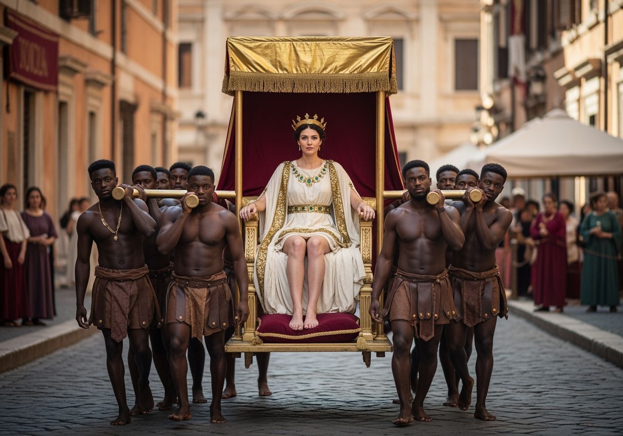 Empress Messalina on Litter, Ancient Rome Photography