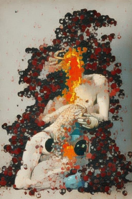 Dreamy Reclining Woman in Pop Surrealist Style