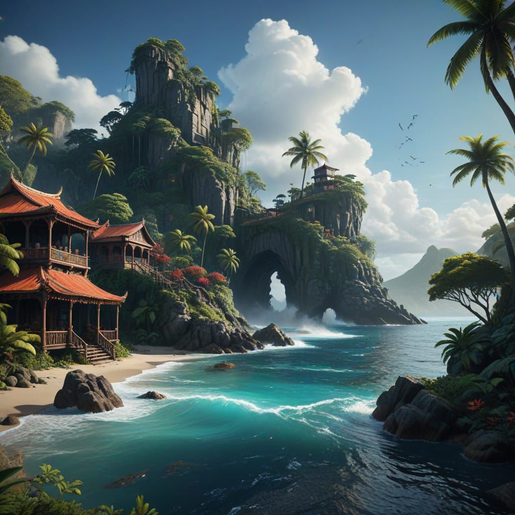 Caribbean Community Day in Detailed Matte Painting