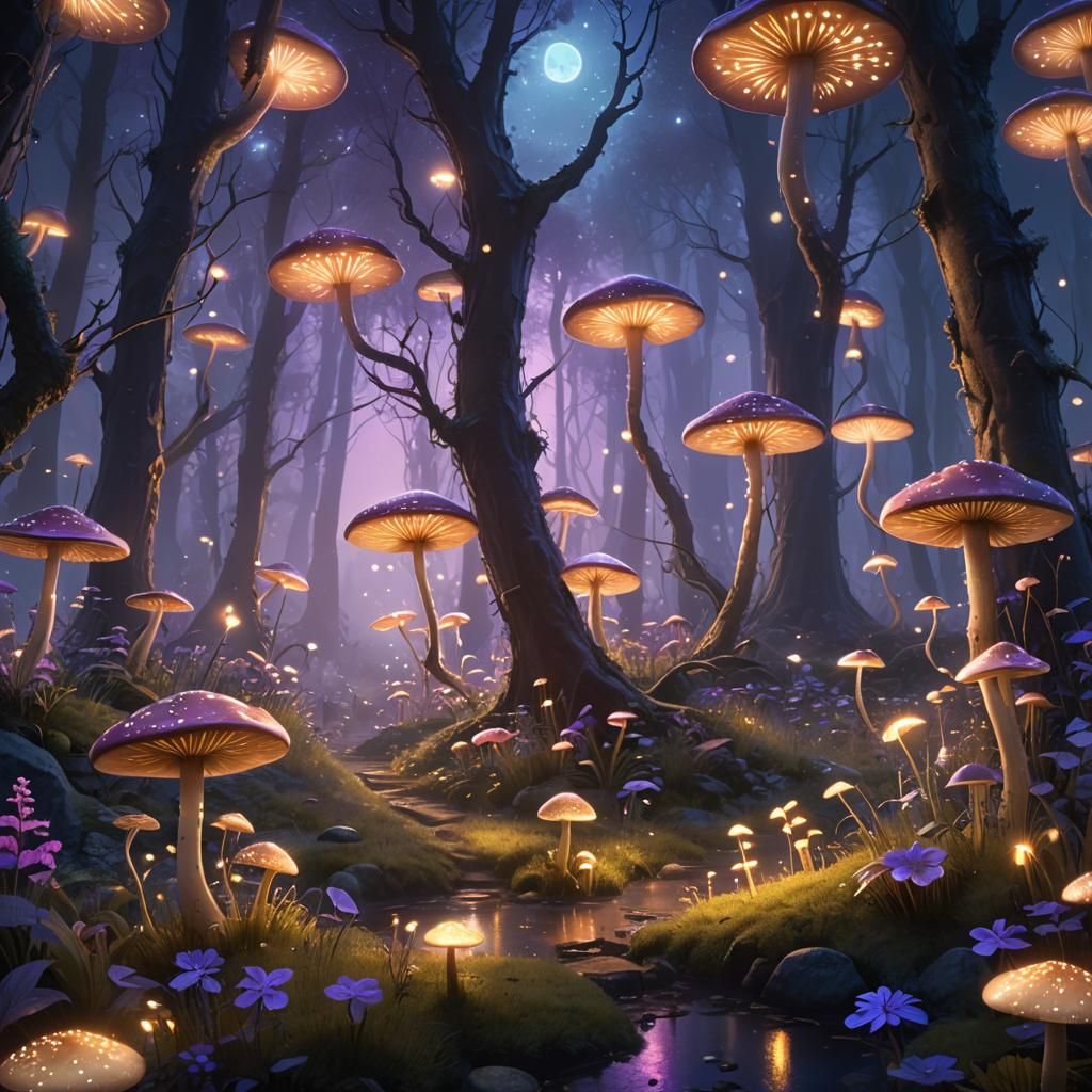 Mystical Forest at Twilight: Fantasy Concept Art