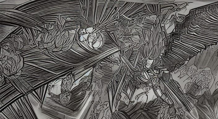 Surreal Candlelit Landscape in Traditional Japanese Style