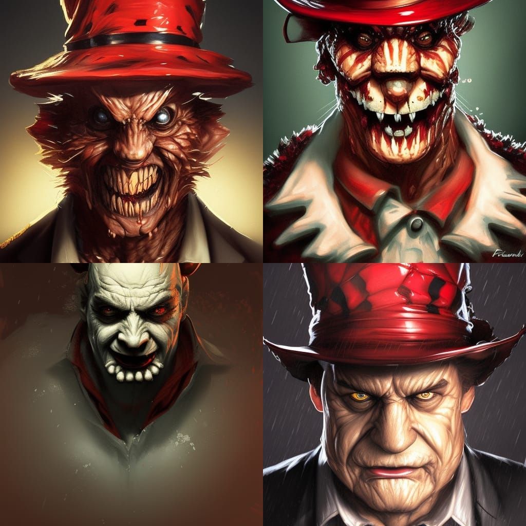 Detailed Portrait of Bowser as Horror Villain