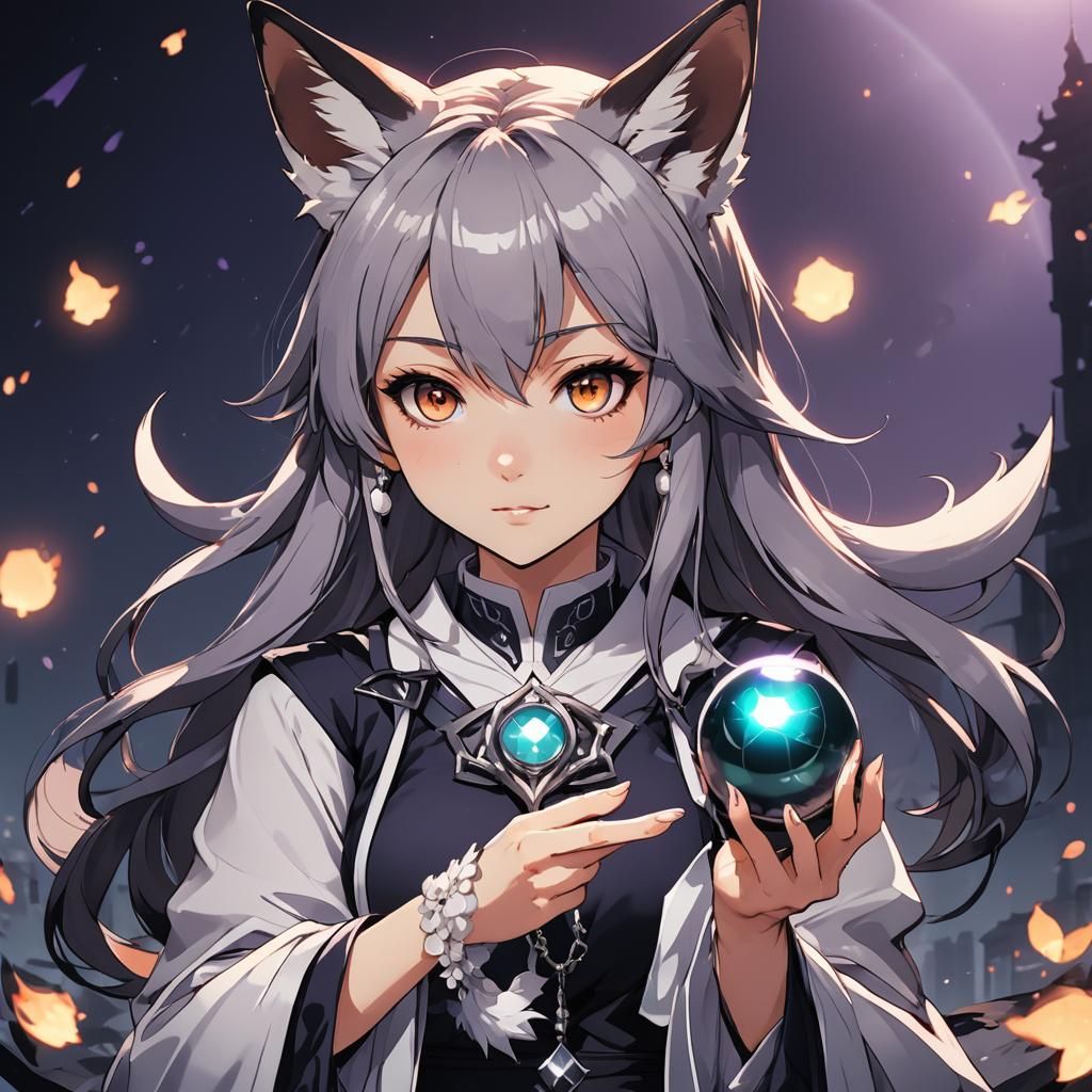 Evil Anime Fox Girl with Ender Pearl