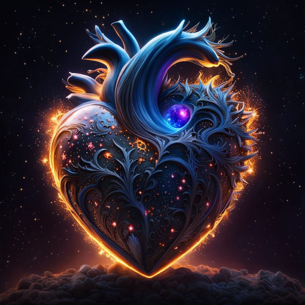 Cosmic Heart of Stars and Patronus in CGI