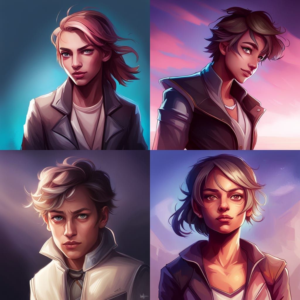 Stylish Youngster Portrait in Hyperdetailed Digital Art