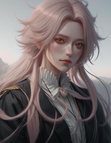 Anime Clown Avatar with Gradient Hair