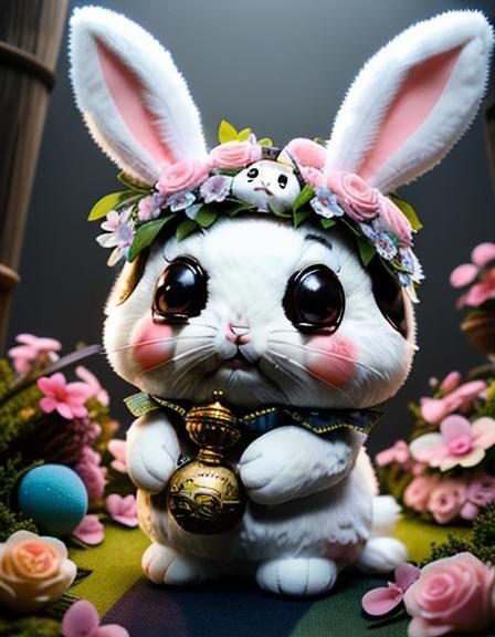 Chibi Bunny Rabbit with Big Eyes