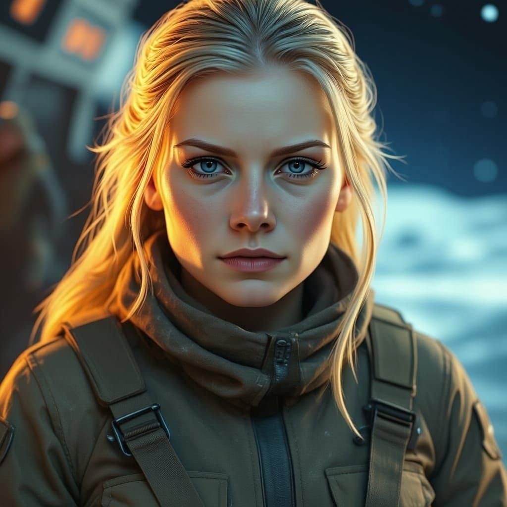 Hoth Rebel Trooper in Detailed Matte Painting Style