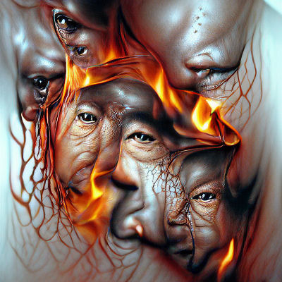 Close-Up View of Flickering Flames