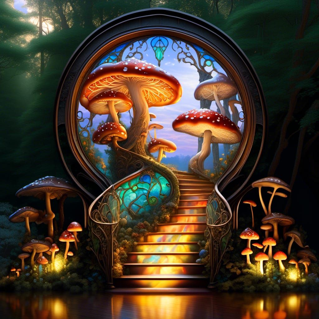 Elvish Mushroom Stairway to Fae Treehouse