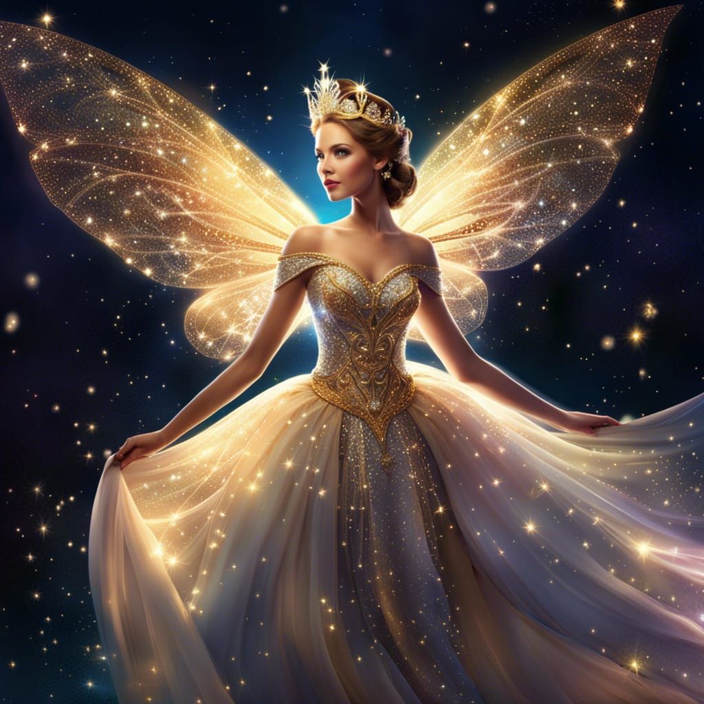 Glittering Fairy in Luxurious Gown